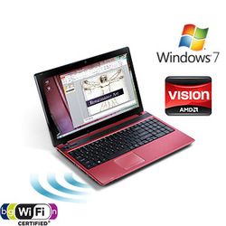 Acer Red 15 6 Aspire AS5552 3452 Laptop PC AMD Athlon II P340 W7HP 