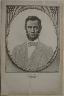 Abraham Lincoln Micrography by N Chasin Gettysburg Address Biography 