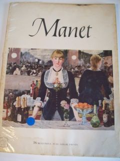 1953 Manet Abrams Art Book Treasures of The World 16 Full Color Prints 