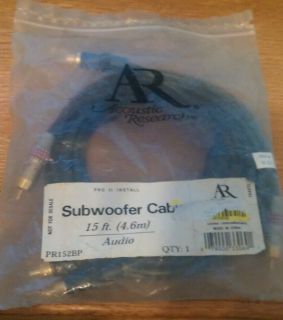 New Acoustic Research PR152BP Audio RCA Mono Subwoofer Cable 15 Feet 