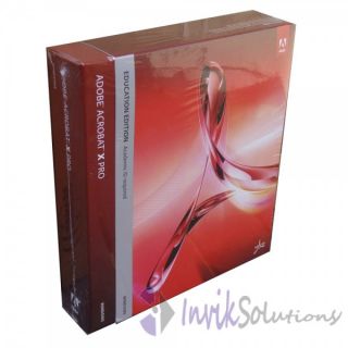 Adobe Acrobat x 10 Professional Education Windows 2 PC Retail Box 