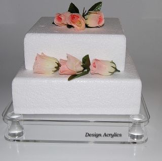 Lrge Stacked Square Acrylic Wedding Cake Base Stand 16