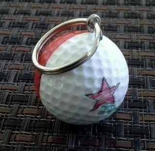 Ping Vintage Christmas Golf Ball Key Ring Red and White 3