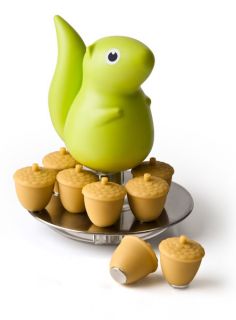   Squirrel Round Stand x 8 Pcs Acorn Magnets Green for home & office