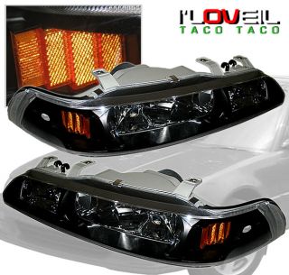 90 93 Acura Integra LS RS GS 1pc JDM Black Headlights