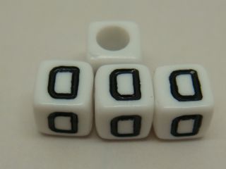 50g 250pcs White Black 6mm Cube Acrylic Individual Letter Alphabet 