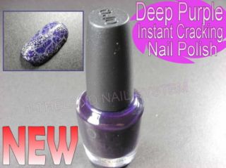 Deep Purple Instant Cracking Polish Acrylic Nail Art