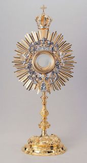 Awesome 28 Gilded Gold Plated Baroque Monstrance Crafted in Poland