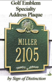 Whitehall Personalized Golf Emblem Address Plaque Sign