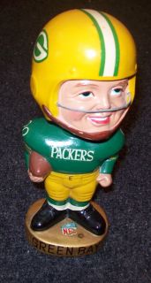 RARE Packers 1968 Real Face NFL Nodder Bobblehead Gold