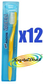 Wisdom Addis Smokers Toothbrush Extra Hard Bristle x 12