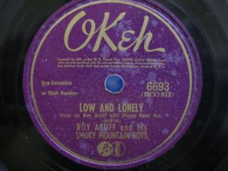 Roy Acuff and His Smoky Mountain Boys Low Lonely Train