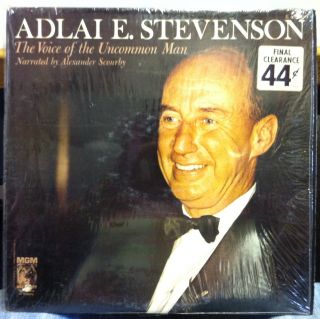 Adlai Stevenson Voice of The Uncommon Man LP VG E 4329 D w Insert 1965 
