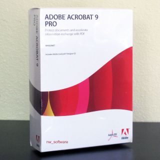 Adobe Acrobat 9 Professional New Retail Windows Pro 9 0