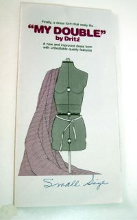 Dritz My Double Adjustable Dress Form Size Small Vintage Sewing