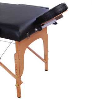 Portable Folding Massage Table Bed PU Adjustable Leg 3 Section 3inch 