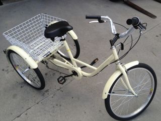 New 24 Adult Tricycle 3 Wheel 6 Speed Trike Shimano