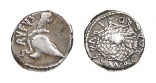 Corinthian Helmet Owl Aegis of Medusa Imperatorial Silver Denarius 