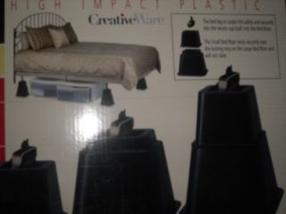 Adjustable Bed Riser High Impact Plastic Creative Ware System Black 