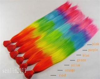 Optional ！16inch Colorful Grizzly Synthetic Feather Hair Extensions 