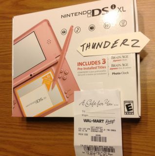   DSi XL Metallic Rose Handheld System Brain Age Included