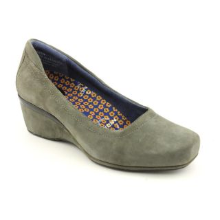 Aetrex Michelle Womens Size 6 Gray Wide Suede Wedges Shoes