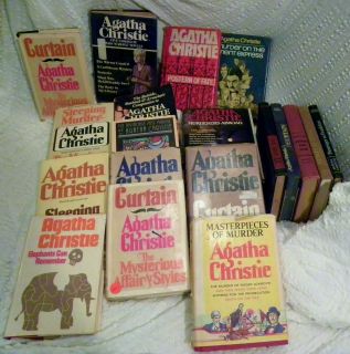 Vintage lot of 15 AGATHA CHRISTIE books HBDJ Mystery Thriller NR