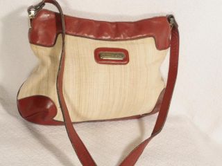 Vintage Etienne Aigner Handbag Purse Shoulder Bag Oxblood Leather Trim 