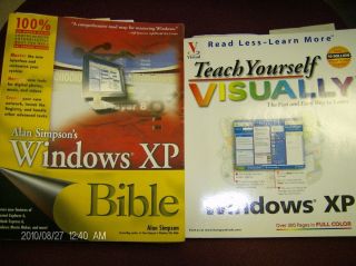USED 2 BIG BOOKS ALAN SIMPSONS WINDOWS XP BIBLE & TEACH YOURSELF 
