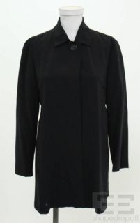akris punto navy wool button front jacket size 4
