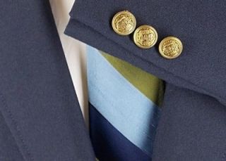 42 s Reed St James Dark Solid Navy Blue Gold Sport Coat Jacket Suit 