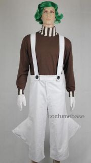 Willy Wonka Oompa Loompa Full Costume Umpa Lumpa Outfit Pants Shirt 