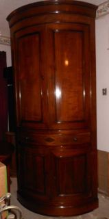   Italian Solid European Cherry Wood Corner Cabinet Armoire