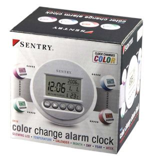 Sentry Digital Color Change Alarm Clock Multi Temp Cal