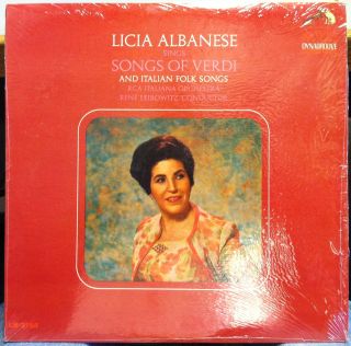 LICIA ALBANESE sings songs of verdi LP Mint  LM 2753 SD 1s/1s 1964 