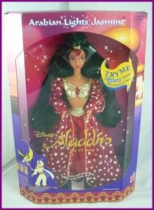 RARE Arabian Lights Jasmine Aladdin Doll Mattel New Barbie Size