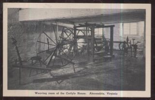 Postcard Alexandria VA Carlyle Weaving Looms 1930S