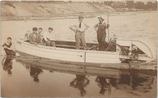 FOREST INDUSTRY THE ALHAMBRA Amphibious Alligator Boat RPPC Circa 1915 