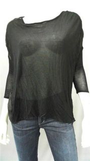 One by Dylan Alexa Misses s Blouse Top Black Solid 3 4 Sleeve Shirt 