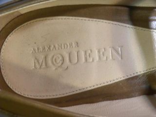 Alexander McQueen Camel Leather Mary Jane Shoes 37 7