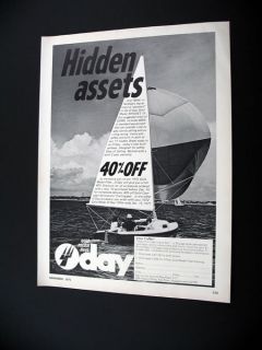 Day Gold Medal Rhodes 19 Sailboat Boat 1971 Print Ad