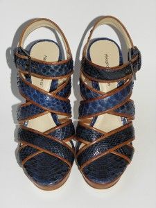 ALEXANDRE BIRMAN Strappy Python Wedge Sandal Shoe 7 NIB $645