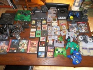 Video Games (30+) Consoles (7) Lot Super Nintendo 64 Game Boy Sega PS2 