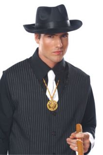 Wise Guy Black Gangster Man Hat Costume Accessory