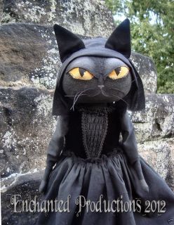   Folk Art Halloween Alice Nutter Black Cat Doll Joyce Stahl Ehag