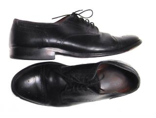 ALLEN EDMONDS SANFORD Black Leather Brogue Oxfords Cap Toe Dress Shoes 