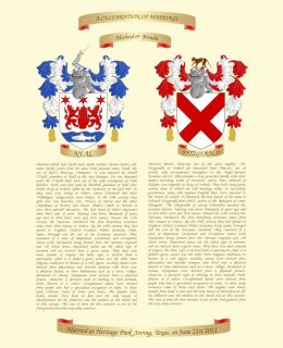 Family Crest Coat of Arms A Celebration of Marriage Print with 