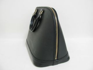 Auth LOUIS VUITTON Epi Leather Alma Handbag Black