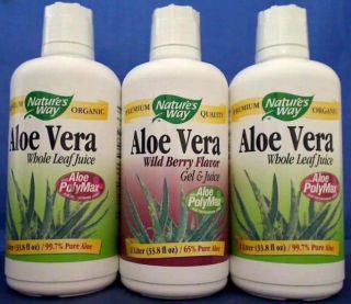 Natures Way Aloe Vera Gel Juice Mixed 33 8 oz Lot 3