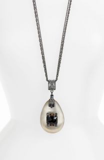 Alexis Bittar Deco Large Pendant Necklace in Gray (taupe)   Lyst